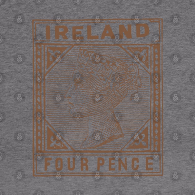 Vintage Eire 4 Pence Postage Stamp by feck!